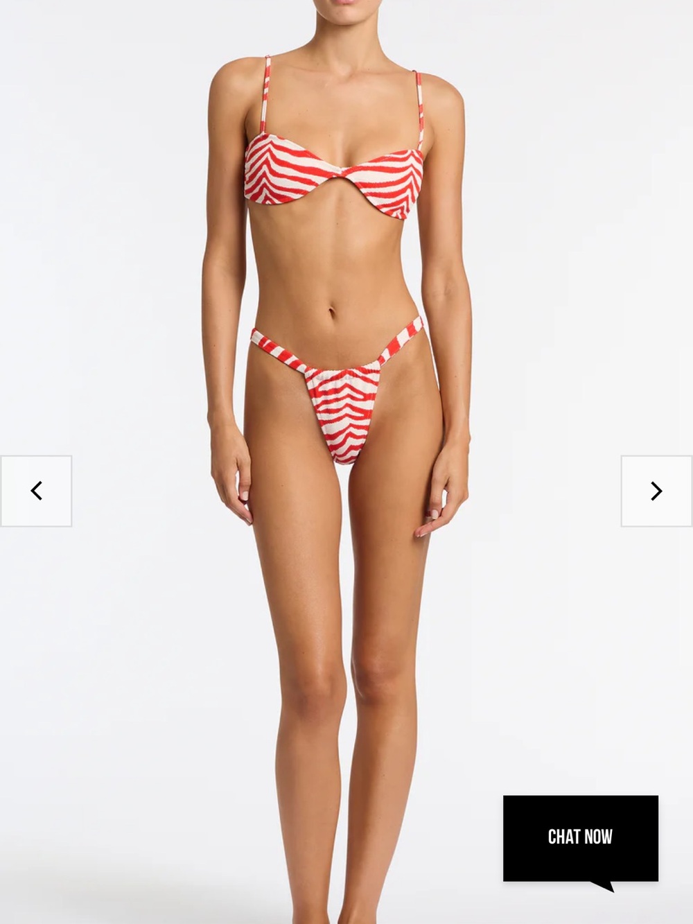 ESTE - CHERRY ZEBRA SPLASH SCOOP CROP BIKINI TOP